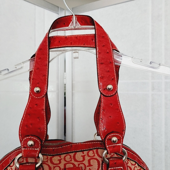 Guess Y2K Signature bag in red with silver tone hardware ~L14.5 x W4 × H10" - Picture 9 of 16